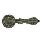 Дверная ручка ZERMAT на розетке (D-60 мм.), модель LUXOR, серебро античное