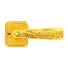 Дверная ручка VALENTI на на квадрат розетке, модель PHERKAD, золото 24 к