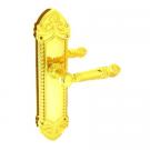 Дверная ручка ITALIA ARTE на длинной планке, модель LEONARDO, золото 24 к, межкомнатная